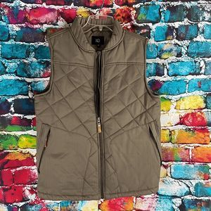 Tentree Quilted Arrow Full Zip Vest Cork Accents Medium